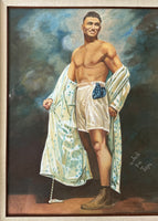 DEMPSEY, JACK HAND PAINTED PHOTOGRAPH (FAMOUS POSE-JACK DEMPSEY COLLECTION)