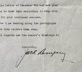 DEMPSEY, JACK SIGNED LETTER (1938)