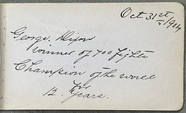 DIXON, GEORGE INK SIGNED ALBUM PAGE (1904)