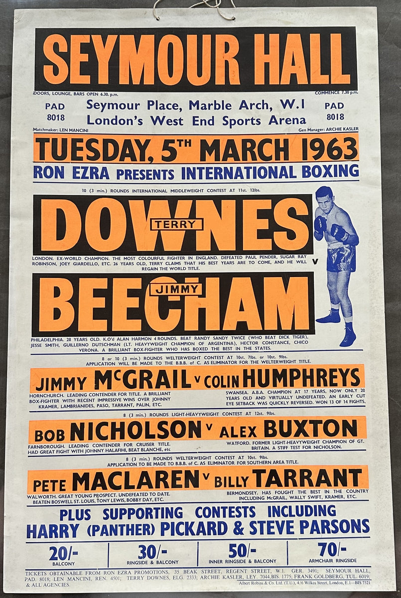 DOWNES, TERRY-JIMMY BEECHAM ON SITE POSTER (1963) – JO Sports Inc.