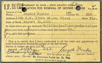 DUNDEE, ANGELO SIGNED LICENSE APPLICATION (INCLUDES CLAY-LISTON I FIGHT)