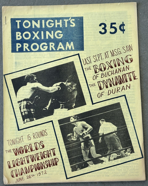 DURAN, ROBERTO-KEN BUCHANAN SOUVENIR PROGRAM (1972)