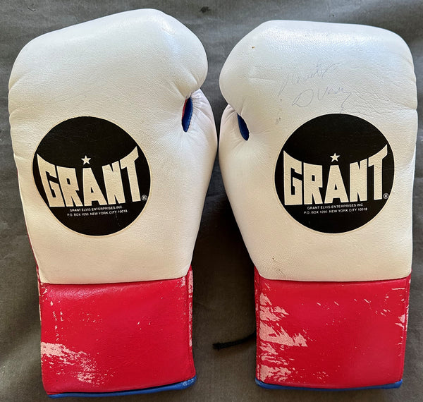 DURAN, ROBERTO SIGNED FIGHT WORN GLOVES (2000-PAT LAWLOR FIGHT)