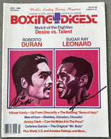 LEONARD, SUGAR RAY & ROBERTO DURAN I SIGNED BOXING DIGEST MAGAZINE (1980-JSA)