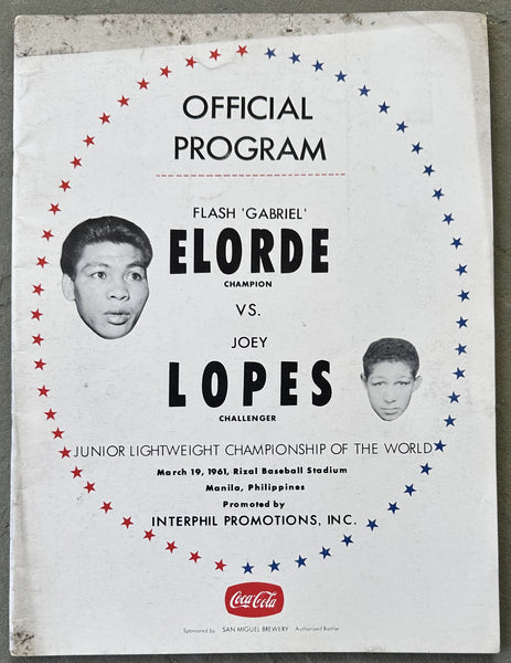 ELORDE, FLASH-JOEY LOPES OFFICIAL PROGRAM (1961)
