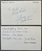 FAMECHON, JOHNNY SIGNED INDEX CARDS