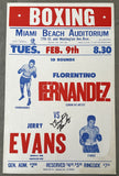 FERNANDEZ, FLORENTINO-JERRY EVANS SIGNED ON SITE POSTER (1971-SIGNED BY FERNANDEZ)