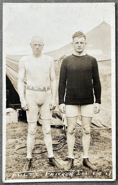 FITZSIMMONS, ROBERT & YOUNG BOB FITZSIMMONS, REAL PHOTO POSTCARD (1917)