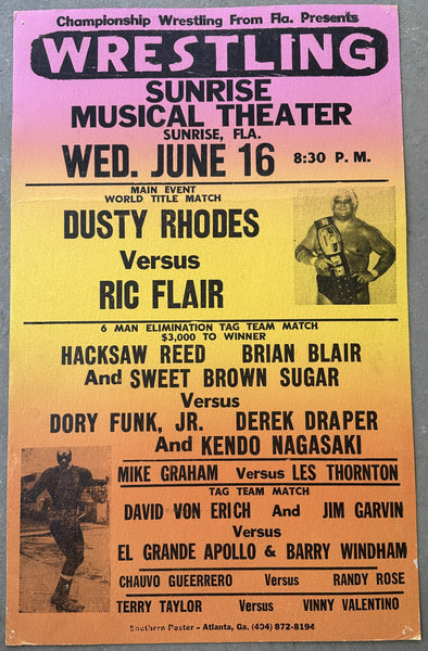 FLAIR, RIC-DUSTY RHODES ON SITE POSTER (1982)