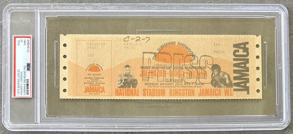 FOREMAN, GEORGE-JOE FRAZIER I ON SITE FULL TICKET (1973-PSA/DNA EX 5)