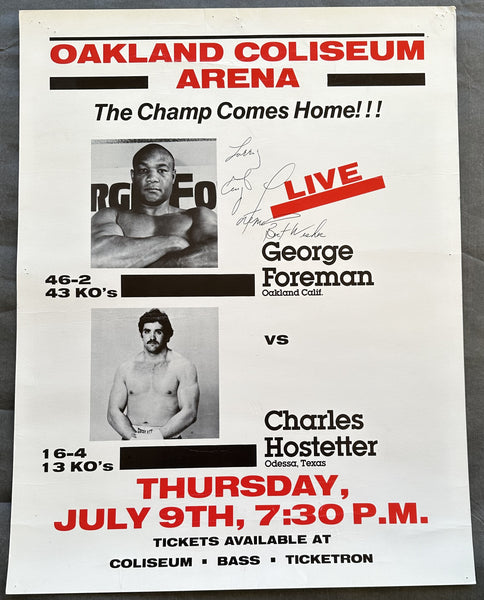 FOREMAN, GEORGE-CHARLIE HOSTETTER SIGNED ON SITE POSTER (1987-SIGNED BY FOREMAN)