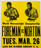 FOREMAN, GEORGE-KEN NORTON CLOSED CIRCUIT POSTER (1974)