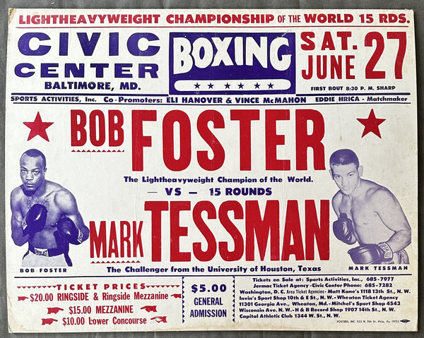 FOSTER, BOB-MARK TESSMAN ON SITE POSTER (1970)