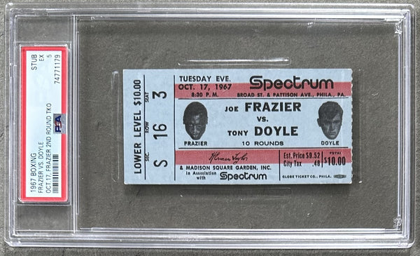 FRAZIER, JOE-TONY DOYLE ON SITE TICKET STUB (1967-PSA/DNA EX 5)