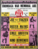 FRAZIER, JOE-BUSTER MATHIS & EMILE GRIFFITH-NINO BENVENUTI CLOSED CIRCUIT POSTER (1968)