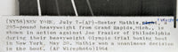 FRAZIER, JOE-BUSTER MATHIS OLYMPIC TRIALS WIRE PHOTO (1964)