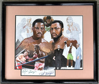 FRAZIER, JOE & MARVIS FRAZIER SIGNED PAINTING (1989)