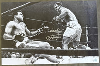 FRAZIER, JOE SIGNED LARGE FORMAT PHOTO (ALI 1ST FIGHT-SUPERSTAR GREETINGS CERT)