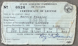 FRAZIER, MARVIS PROFESSIONAL BOXING LICENSE (NEVADA-1981)