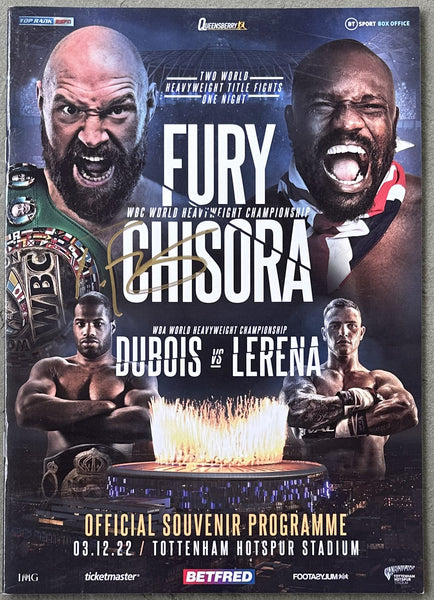 FURY, TYSON-DEREK CHISORA SIGNED OFFICIAL PROGRAM (2022-SIGNED BY FURY)