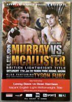 FURY, TYSON-MARCEL ZELLER OFFICIAL PROGRAM (2009-FURY 2ND PRO FIGHT)