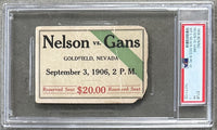 GANS, JOE-BATTLING NELSON STUBLESS TICKET (1906-PSA/DNA  PR 1))