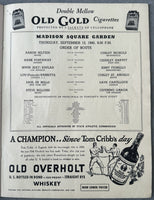 BELLOISE, STEVE-CEFERINO GARCIA OFFICIAL PROGRAM (1940)