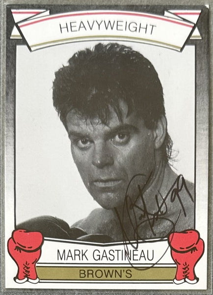 GASTINEAU, MARK SIGNED 1992 BROWN'S BOXING CARD