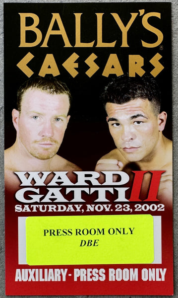 GATTI, ARTURO-MICKY WARD II PRESS CREDENTIAL (2002)