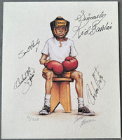 GAVILAN, KID & CARLOS ORTIZ & SEAN O'GRADY & RUBEN OLIVARES SIGNED LIMITED EDITION ARTWORK (BOXING HALL OF FAME)