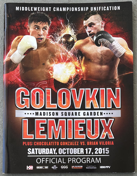 GOLOVKIN, GENNADY-DAVID LEMIEUX OFFICIAL PROGRAM (2015)