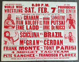 SAMMARTINO, BRUNO & IVAN PUTSKI & DOMINIC DENUCCI VS SUPER STAR BILLY GRAHAM & ERNIE LADD & IVAN KOLOFF ON SITE POSTER (1976)