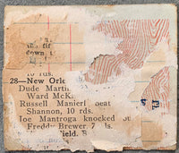 GREB, HARRY-HAPPY LITTLETON ON SITE TICKET STUB (1921)