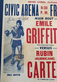 CARTER, RUBIN "HURRICANE"-EMILE GRIFFITH ON SITE POSTER (1963-SIGNED BY GRIFFITH)