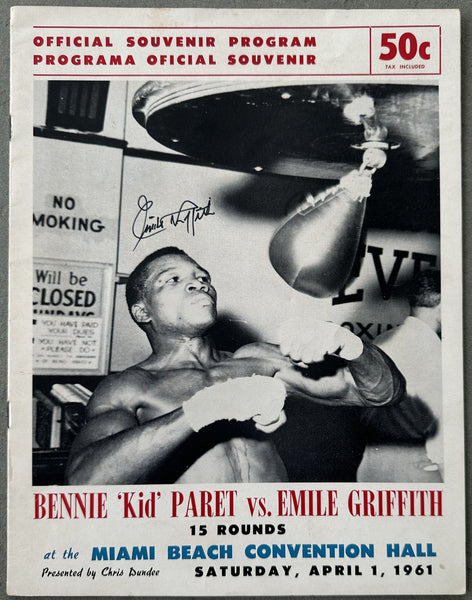 GRIFFITH, EMILE-BENNY "KID" PARET SIGNED OFFICIAL PROGRAM (1961-SIGNED BY GRIFFITH)