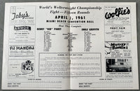 GRIFFITH, EMILE-BENNY "KID" PARET SIGNED OFFICIAL PROGRAM (1961-SIGNED BY GRIFFITH)