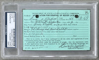 GRIFFITH, EMILE ORIGINAL SIGNED BOXING LICENSE (1974-PSA/DNA-ANTUOFERMO FIGHT)