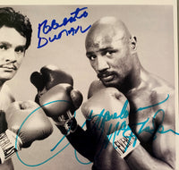 HAGLER, MARVIN & ROBERTO DURAN SIGNED PHOTO