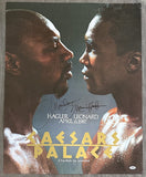 LEONARD, SUGAR RAY-MARVIN HAGLER SIGNED ON SITE POSTER (1987-SIGNED BY HAGLER-PSA/DNA)