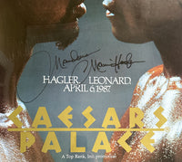 LEONARD, SUGAR RAY-MARVIN HAGLER SIGNED ON SITE POSTER (1987-SIGNED BY HAGLER-PSA/DNA)