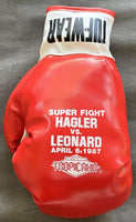 LEONARD, SUGAR RAY-MARVIN HAGLER SOUVENIR BOXING GLOVE (1987)