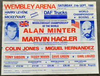 HAGLER, MARVIN-ALAN MINTER ON SITE POSTER (1980-HAGLER WINS MIDDLEWEIGHT TITLE)