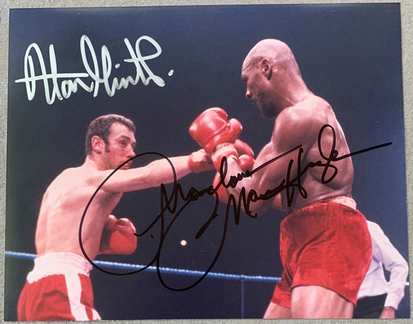 HAGLER, MARVELOUS MARVIN & ALAN MINTER SIGNED PHOTO