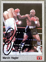 HAGLER, MARVIN SIGNED AW HALL OF FAME BOXING CARD (1991)