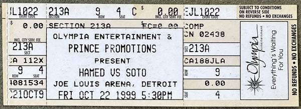 HAMED, PRINCE NASEEM-CESAR SOTO ON SITE FULL TICKET (1999)