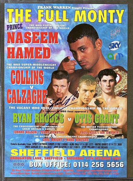 GRANT, OTIS-RYAN RHODES ON SITE POSTER (1997-GRANT WINS TITLE-SIGNED BY STEVE COLLINS)