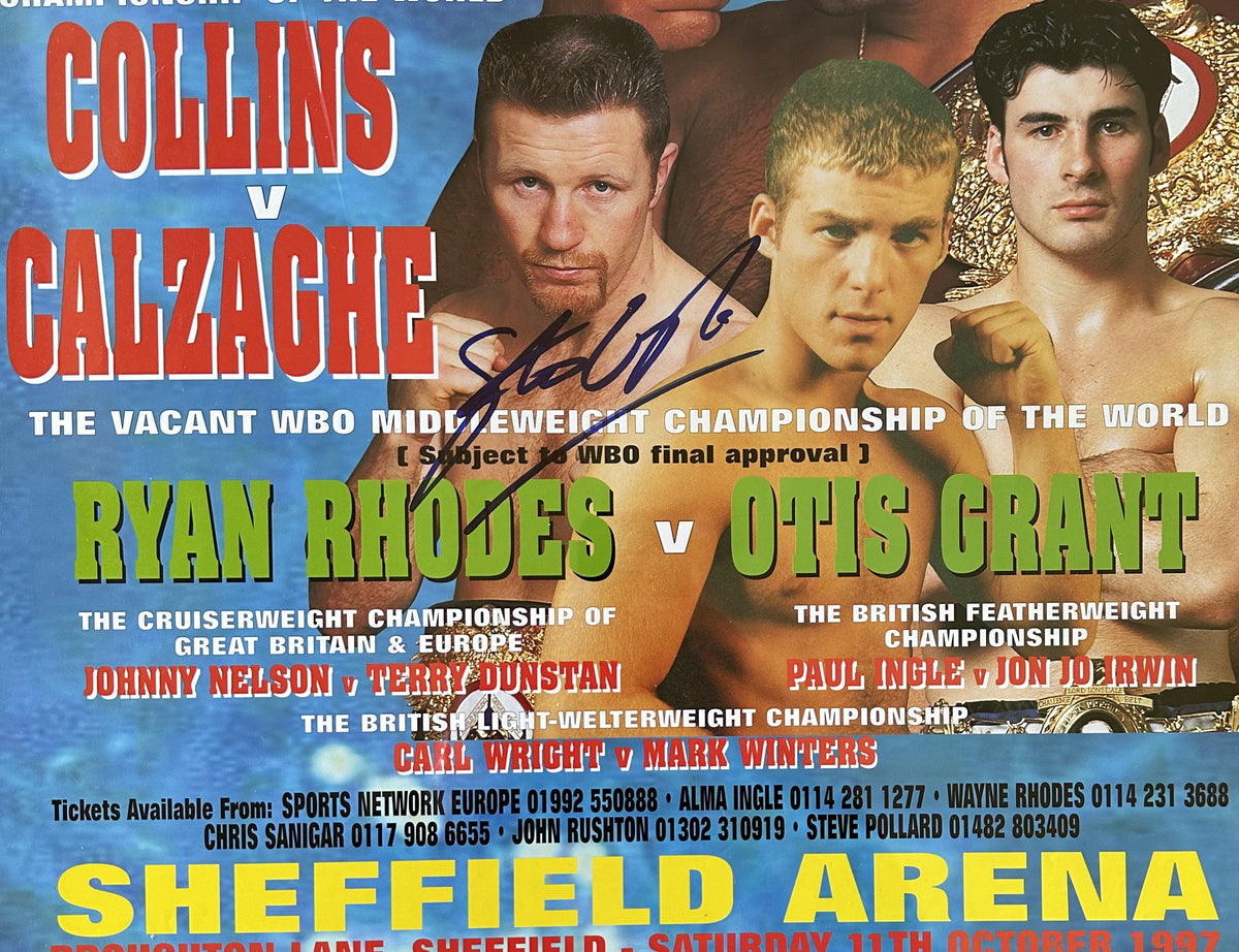 GRANT, OTIS-RYAN RHODES ON SITE POSTER (1997-GRANT WINS TITLE-SIGNED B ...