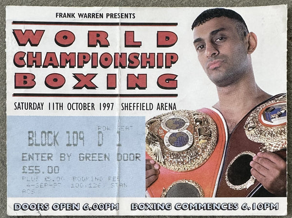 HAMED, PRINCE NASEEM-JOSE BADILLO ON SITE STUBLESS TICKET (1997)