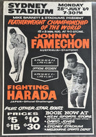 FAMECHON, JOHNNY-FIGHTING HARADA SIGNED ON SITE POSTER (1969-SIGNED BY BOTH)