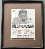 HEARNS, THOMAS "HITMAN"-JUAN ROLDAN ORIGINAL SIGNED POSTER (1987-JSA)